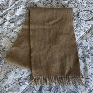 Prada Tan Wool/ Cashmere Scarf with Fringe